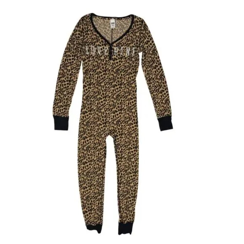 NWT Victoria’s Secret "PINK" Thermal Jane Onesie Pajama - Picture 2 of 8